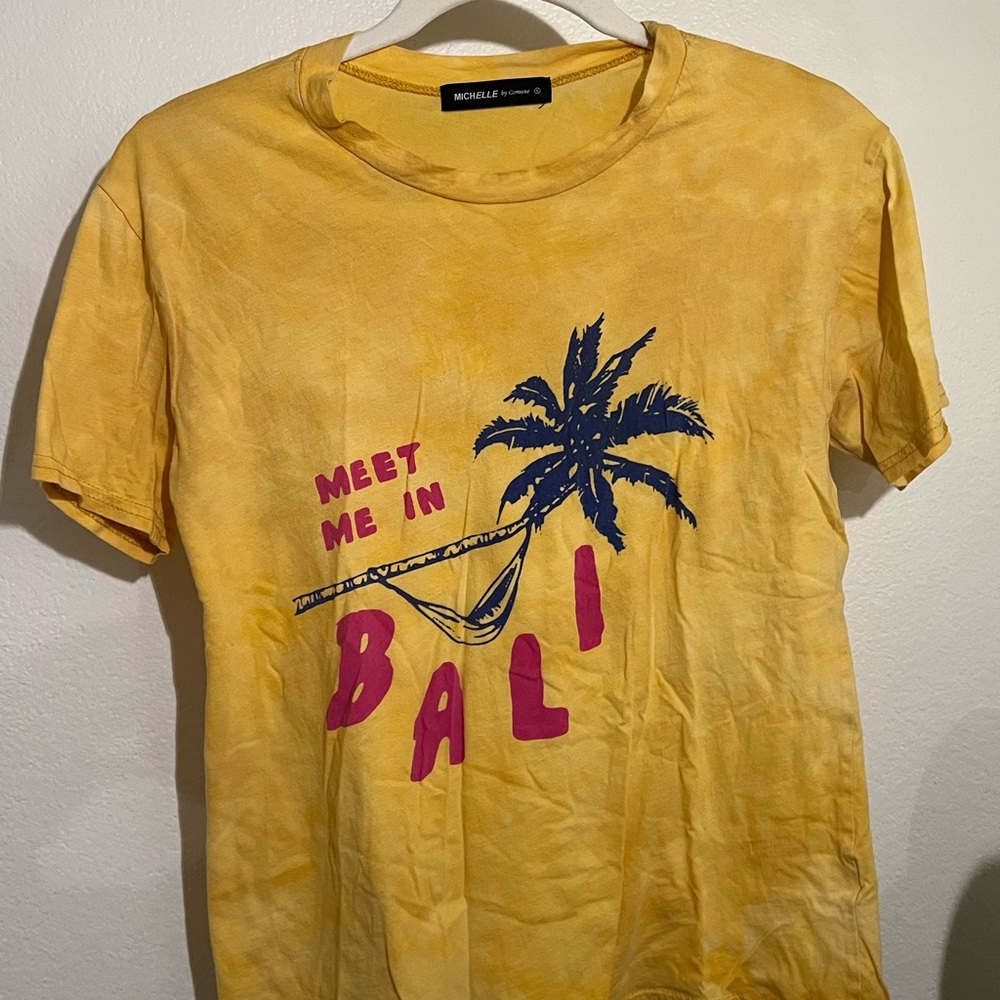 Yellow Tie Dye “Meet Me in Bali” Graphic Tee - Size S